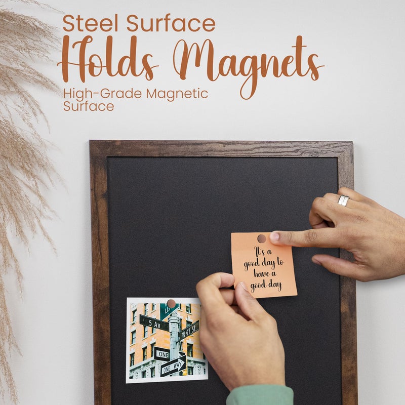 Loddie Doddie Wood Chalkboard Calendar - 18 x 22 in, Rustic Frame, Wall Mount - Magnetic Board for Wall - Menu Board for Kitchen - Hanging Chalkboard Sign - Image 4